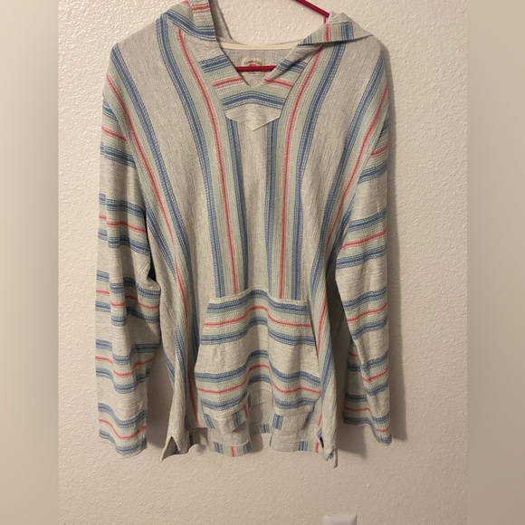 Faherty Sweaters - Faherty Multicolor Striped sweater hoodie large women’s winter long sleeve comfy